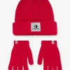 soldes pas cher Beanie Set Gants + Bonnet CONVERSE Framboise – Converse 20