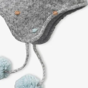 Bonnet Esprit Péruvien Fille Avec Pois En Relief Gris Chiné – Vertbaudet livraison la plus rapide 12