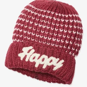 Bonnet Fille En Maille Jacquard Et Pompon En Fausse Fourrure Framboise – Vertbaudet en solde 7