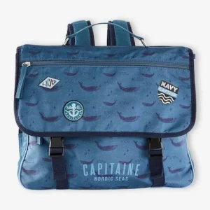 Cartable “capitaine” Et Sa Trousse Assortie Bleu Ardoise Foncé Imprimé – Vertbaudet officiel 10