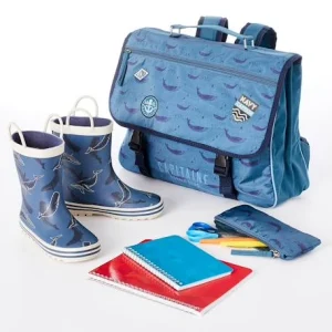 Cartable “capitaine” Et Sa Trousse Assortie Bleu Ardoise Foncé Imprimé – Vertbaudet l'unique style 12