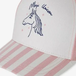 Casquette Fille Licorne Visière Rayée Rayé Rose – Vertbaudet luxe soldes 11