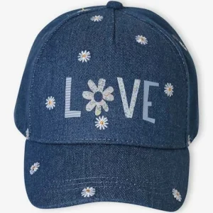 ﻿soldes Casquette Fille “love” En Denim Brodé Bleu Jean – Vertbaudet 10