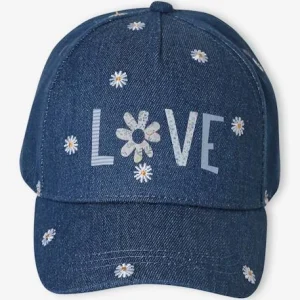 design à la mode Casquette Fille “love” En Denim Brodé Bleu Jean – Vertbaudet 10