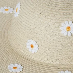 achat pas cher Chapeau Aspect Paille Avec Marguerites Fille Sable – Vertbaudet 7