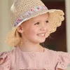 boutique Chapeau Aspect Paille Effet Crochet Avec Ruban Imprimé Fille Sable – Vertbaudet 13