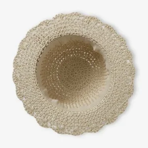 en ligne Chapeau Aspect Paille Effet Crochet Avec Ruban Imprimé Fille Sable – Vertbaudet 13