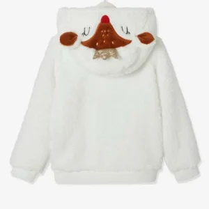 soldes en ligne Coffret De Noël Fille Sweat à Capuche Biche Et Serre-tête Pailleté Ivoire – Vertbaudet 10