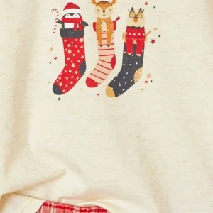 Retour Facile et Gratuit Coffret Noël Pyjama + Chaussettes Fille Cosy Christmas Ivoire Chiné – Vertbaudet 14