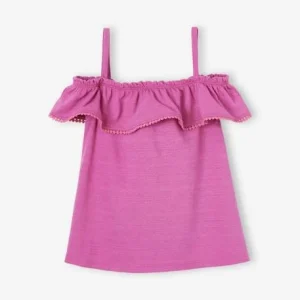 Débardeur Volanté Fille En Tissu Fantaisie Reliéfé Pivoine – Vertbaudet offre spéciale 7