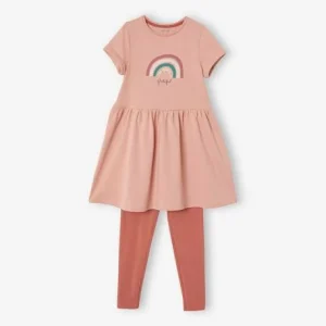 en ligne Ensemble 2 Pièces Robe Et Legging Fille Détails Irisés Vert émeraude – Vertbaudet 18