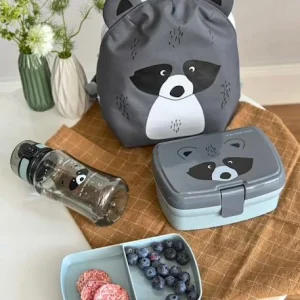 achat pas cher Ensemble Boîte à Goûter + Gourde LÄSSIG About Friends Gris Foncé/raton Laveur – Lassig 10