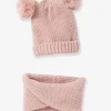 Ensemble Bonnet à Pompons Et Snood Croisé Fille Blush Foncé – Vertbaudet magasin en ligne 8