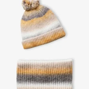 pas cher en ligne Ensemble Bonnet Et Snood Jacquard Fille Beige Imprimé – Vertbaudet 10