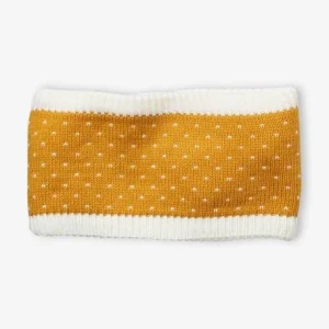 magasin pas cher Ensemble Bonnet + Snood + Gants Maille Jacquard Dorée Jaune Imprimé – Vertbaudet 14