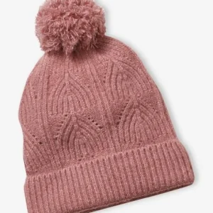 marques pas cher Ensemble Bonnet + Snood + Moufles En Maille Torsadée Mousseuse Rose – Vertbaudet 12