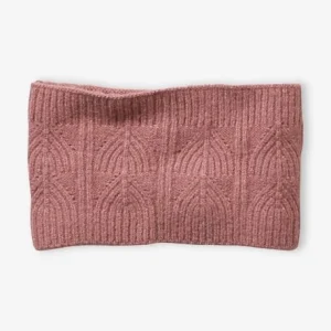 marques pas cher Ensemble Bonnet + Snood + Moufles En Maille Torsadée Mousseuse Rose – Vertbaudet 16