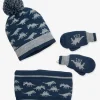 Ensemble Dino Garçon Bonnet + Snood + Gants Bleu – Vertbaudet achat 16