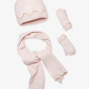 Ensemble Fille Bonnet + écharpe + Gants Rose – Vertbaudet magasins pas chers 8