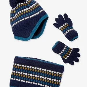 Ensemble Garçon Bonnet + Snood + Gants Encre – Vertbaudet Prix très abordable 8