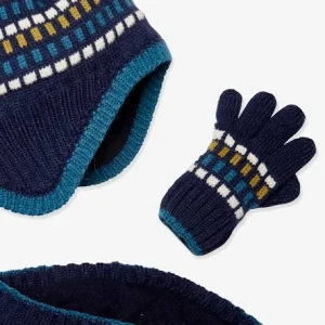 Ensemble Garçon Bonnet + Snood + Gants Encre – Vertbaudet Prix très abordable 12