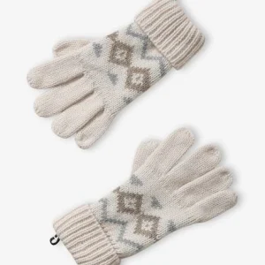 marque pas cher Ensemble Garçon Bonnet + Snood + Gants En Maille Jacquard Beige – Vertbaudet 10