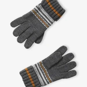 Promotio de vente Ensemble Garçon Bonnet + Snood + Gants En Maille Jacquard Gris – Vertbaudet 18