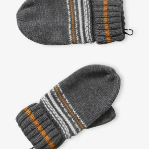 Promotio de vente Ensemble Garçon Bonnet + Snood + Gants En Maille Jacquard Gris – Vertbaudet 12