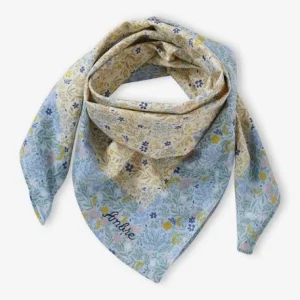 meilleure qualité Foulard Personnalisable Imprimé Fleuri Fille Bleu Ciel – Vertbaudet 10