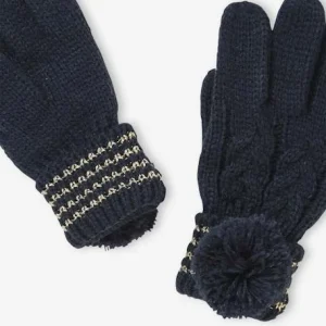 vente pas cher en ligne Gants Fille En Maille Torsadée Encre – Vertbaudet 6