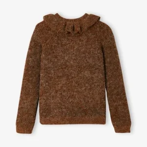 Gilet à Collerette En Maille Mousseuse Fille Marron – Vertbaudet qualité d’originales 18