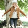 acheter en ligne Gilet à Rayures Jacquard Détails En Fil Brillant Fille Havane – Vertbaudet 10