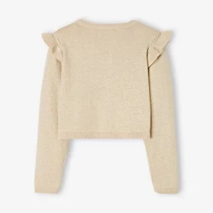 Gilet à Volants En Maille Irisée Fille Beige Doré – Vertbaudet marque moins cher 7