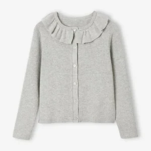 en ligne vente Gilet Court à Collerette Fille Gris Clair – Vertbaudet 14