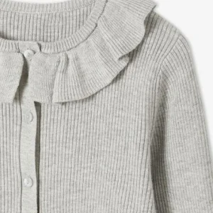 en ligne vente Gilet Court à Collerette Fille Gris Clair – Vertbaudet 18