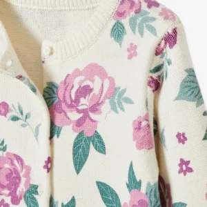 Gilet Imprimé Fleurs Fille écru Imprimé – Vertbaudet authentiques 9