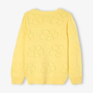 Gilet Maille Ajourée Motifs Fleurs Fille Jaune – Vertbaudet meilleur service 16