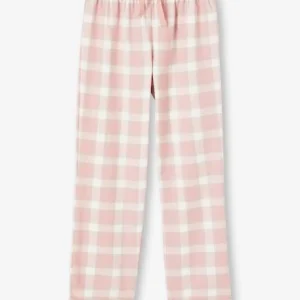 Lot De 2 Bas De Pyjamas En Flanelle Fille Lot Carreaux Rose Thé Et Bleu – Vertbaudet Neuve avec étiquette 10