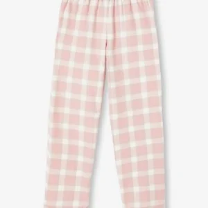 Lot De 2 Bas De Pyjamas En Flanelle Fille Lot Carreaux Rose Thé Et Bleu – Vertbaudet Neuve avec étiquette 14