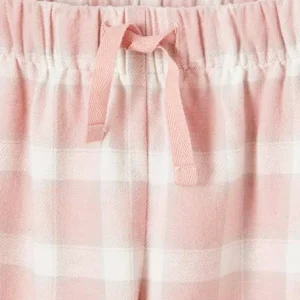 Lot De 2 Bas De Pyjamas En Flanelle Fille Lot Carreaux Rose Thé Et Bleu – Vertbaudet Neuve avec étiquette 16