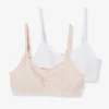 mode pas chere Lot De 2 Brassières Fille En Microfibre Rose Clair Uni – Vertbaudet 20