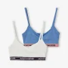 Lot De 2 Brassières Unies Fille Lot Blanc Et Bleu – Vertbaudet prix pas cher 19