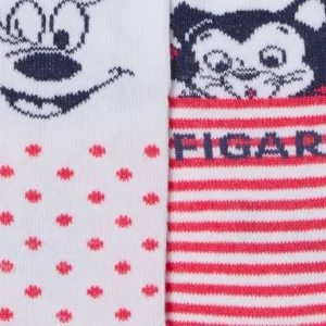 destockage Lot De 2 Paires De Mi-chaussettes Disney Minnie Et Figaro® Blanc – Minnie 9