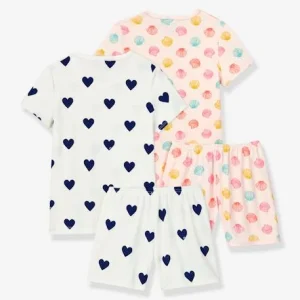 économies garanties Lot De 2 Pyjacourts Cœurs Et Coquillages En Coton Fille PETIT BATEAU Coeurs Et Coquillages – Petit Bateau 7