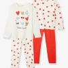 site pas cher Lot De 2 Pyjamas Coeurs Ivoire – Vertbaudet 20