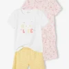 boutique Lot De 2 Pyjashorts Fille Imprimés Fleurs Et Cerises Basics Jaune Pâle – Vertbaudet 20