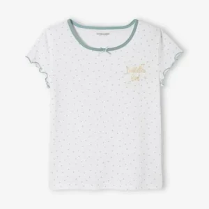 Lot De 2 T-shirts Manches Courtes Volantées Fille Lot Ivoire – Vertbaudet qualité supérieure 11