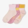 Lot De 3 Paires De Mi-chaussettes Filles En Maille Côtelée Vieux Rose – Vertbaudet Réductions 13