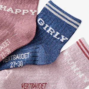 Lot De 3 Paires De Mi-chaussettes Happy Lot Rose Clair – Vertbaudet Boutique officielle 8