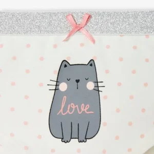 magasin solde Lot De 3 Shorties Fille Chats Gris Chiné – Vertbaudet 18